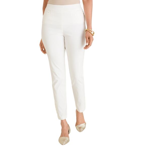 NWT‎ Chicos Ankle Pants 3/XL So Slimming Brigitte Button-Hem Stretch Slim Leg - Picture 1 of 13